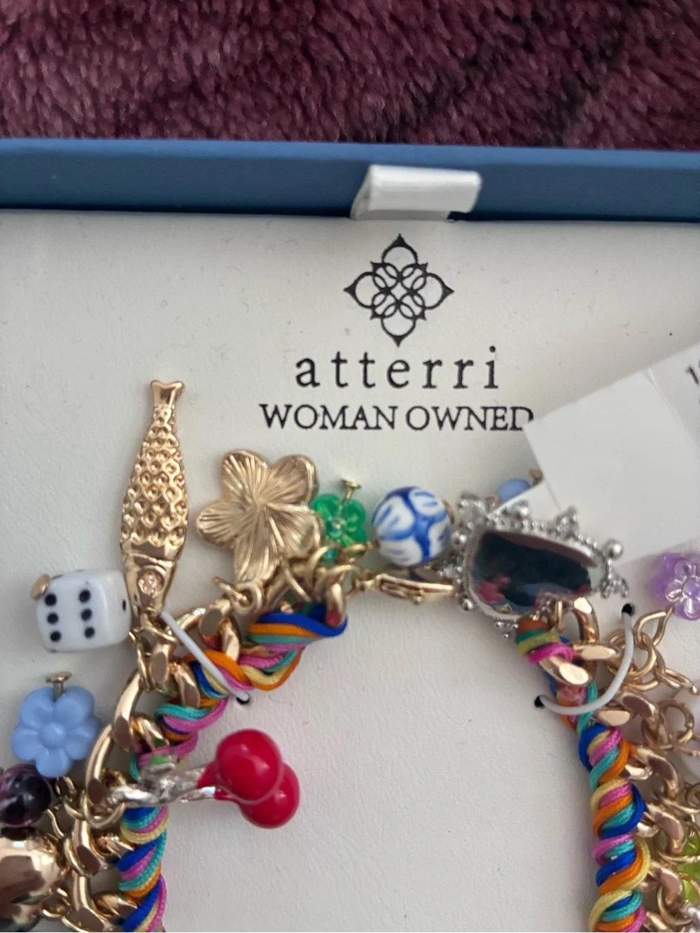 Atterri Multicolor Ceramic Charm & Gold-Tone Chain Bracelet